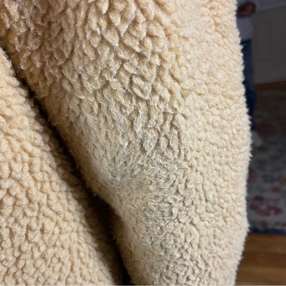 Show Me Your MuMu Cordelia Fleece Teddy Jacket Coat XSmall Oversized Tan Beige - Picture 9 of 16